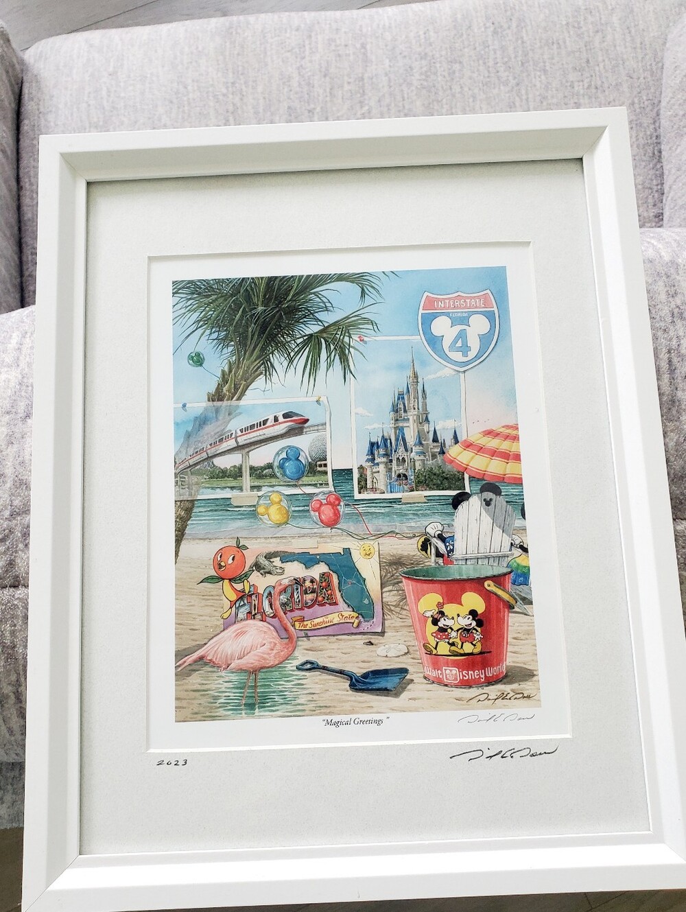 Disney Colorful Beach Art Print - “Magical Greetings” by David E Doss